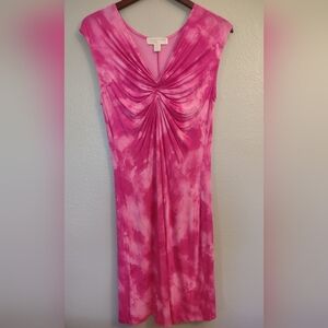 MICHAEL MICHAEL Kors Hot Pink Tie-dyed Sleeveless Dress